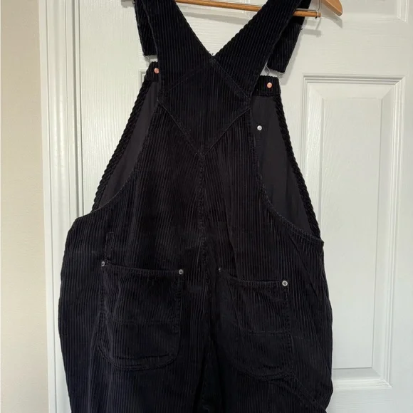 Old Navy Women’s Navy Blue Corduroy Overalls EUC Size 14P - Picture 9 of 12